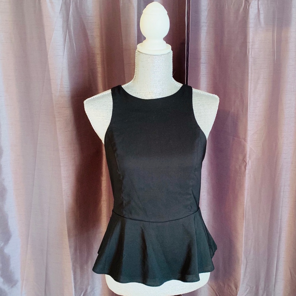 Express Black Peplum Tank Top